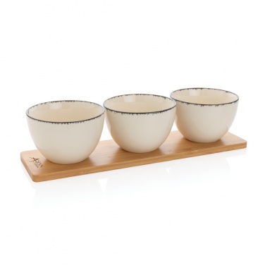 Logo trade advertising products picture of: Ukiyo 3pc serving bowl set with bamboo tray