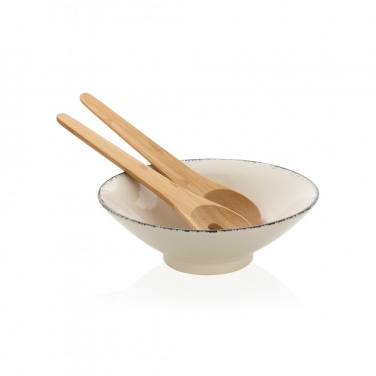 Logo trade promotional product photo of: Ukiyo salad bowl with bamboo salad server