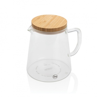 Logo trade corporate gift photo of: Ukiyo borosilicate glass carafe with bamboo lid 1.2L