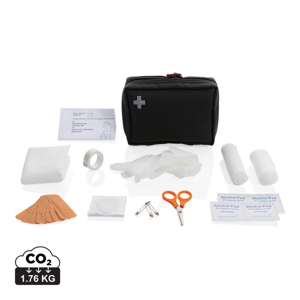 Logotrade promotional merchandise photo of: RCS recycled nubuck PU pouch  first aid set