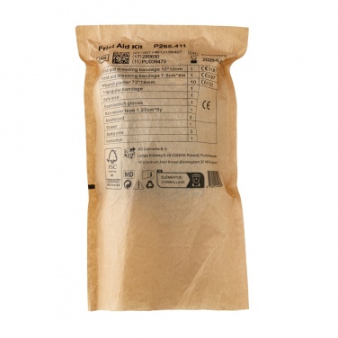 Logo trade promotional item photo of: RCS recycled nubuck PU pouch  first aid set