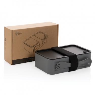Logo trade corporate gifts image of: GRS recycled PP lunch box with spork