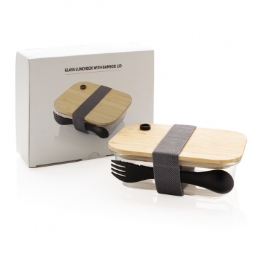 Logo trade promotional products picture of: Glass lunchbox with bamboo lid