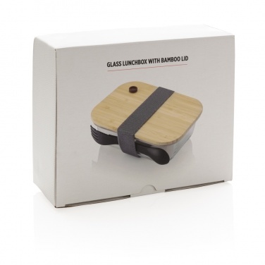 Logo trade promotional merchandise image of: Glass lunchbox with bamboo lid
