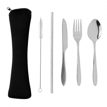 Logotrade promotional gift image of: 4 PCS stainless steel re-usable cutlery set
