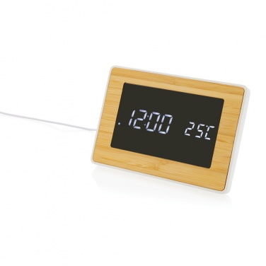 Logotrade promotional giveaway image of: Utah RCS recycled plastic and bamboo LED clock