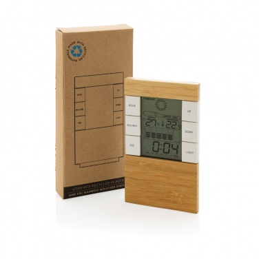 Logotrade promotional item image of: Utah RCS rplastic and bamboo weather station