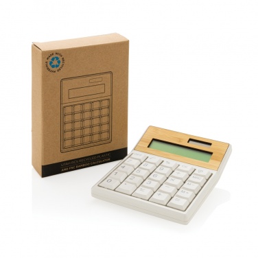 Logo trade promotional gift photo of: Utah RCS recycled plastic and  bamboo calculator