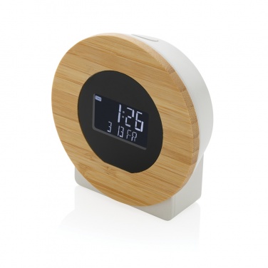 Logotrade promotional giveaway image of: Utah RCS rplastic and bamboo LCD desk clock