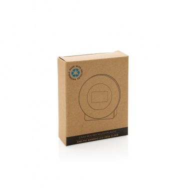 Logo trade corporate gift photo of: Utah RCS rplastic and bamboo LCD desk clock