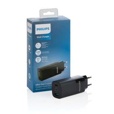 Logotrade advertising product image of: Philips 65W ultra fast PD 3-port USB wall charger