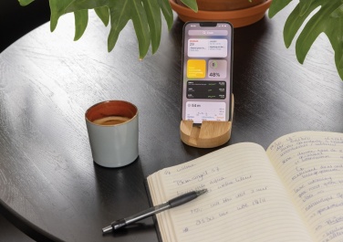Logo trade promotional merchandise image of: Bamboo tablet and phone holder