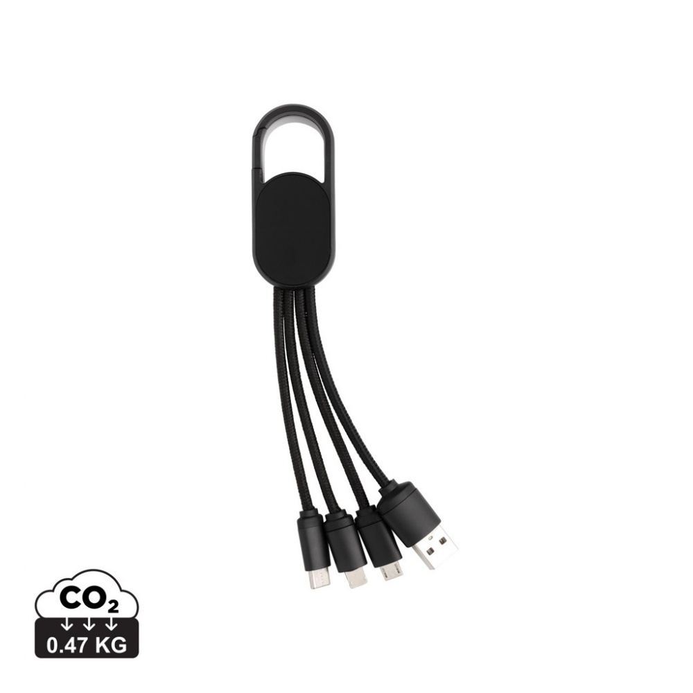 Logotrade advertising product image of: 4-in-1 cable with carabiner clip