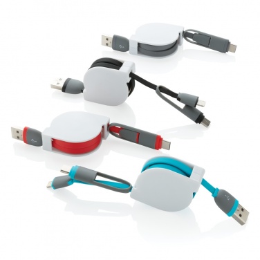 Logo trade promotional giveaway photo of: 3-in-1 retractable cable