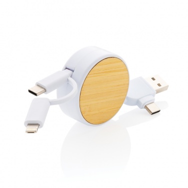 Logotrade corporate gift picture of: RCS recycled plastic Ontario 6-in-1 retractable cable