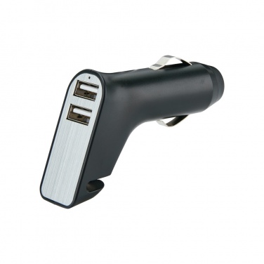 Logo trade promotional items image of: Dual port car charger with belt cutter and hammer