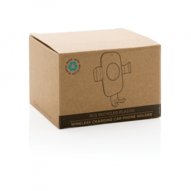 Logo trade promotional products picture of: RCS recycled plastic 10W wireless charging car holder