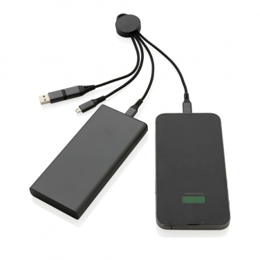 Logo trade corporate gift photo of: Terra RCS recycled aluminium 6-in-1 charging cable