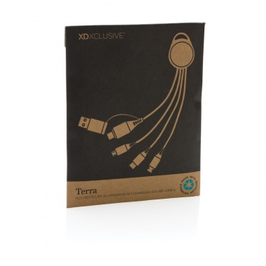 Logo trade promotional merchandise photo of: Terra RCS recycled aluminium 6-in-1 charging cable