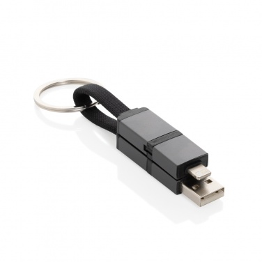 Logo trade business gift photo of: Terra recycled aluminum 4 in 1 60W fast charging cable