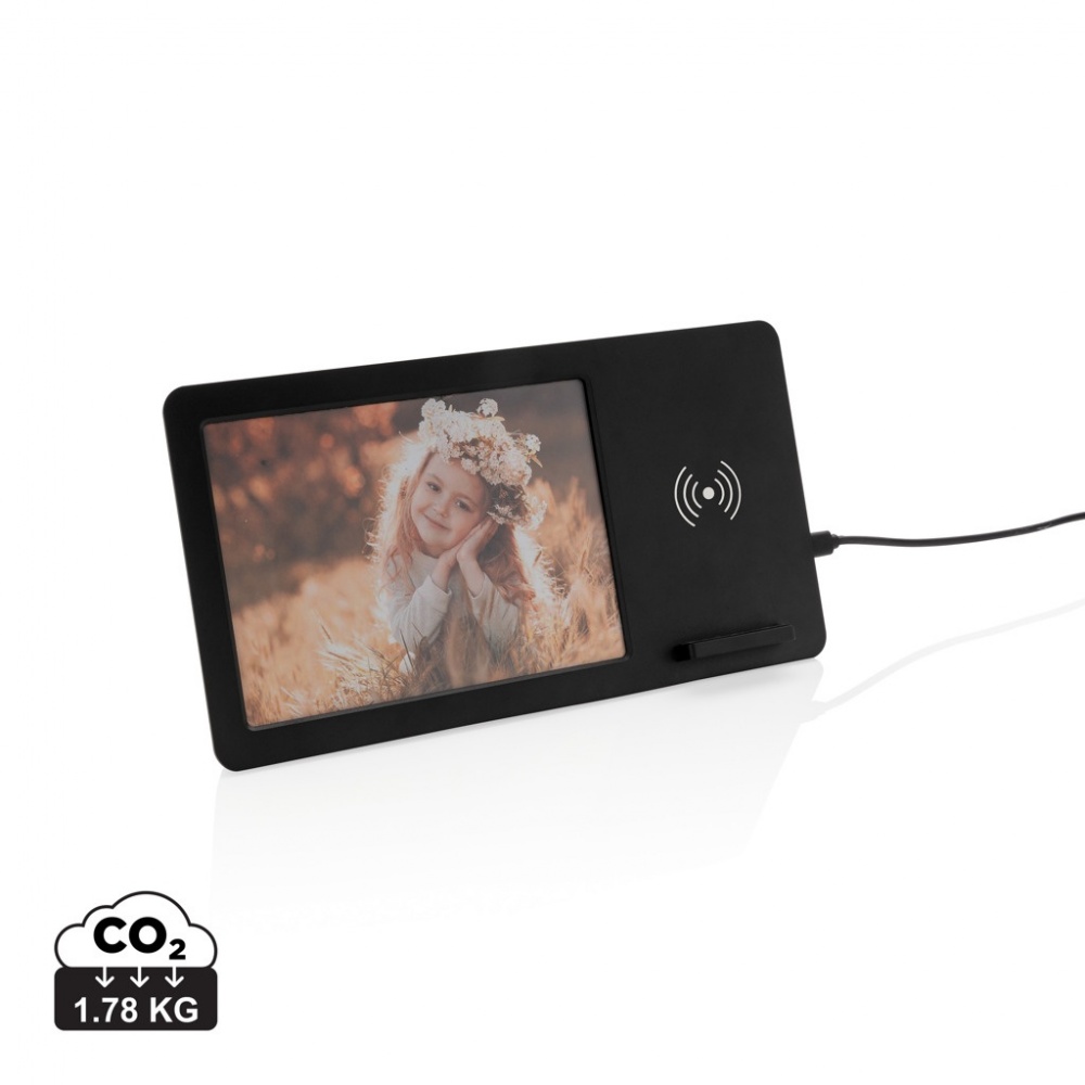 Logo trade corporate gift photo of: 5W Wireless charger and photo frame