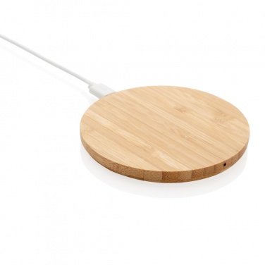 Logotrade promotional product image of: Bamboo 5W round wireless charger