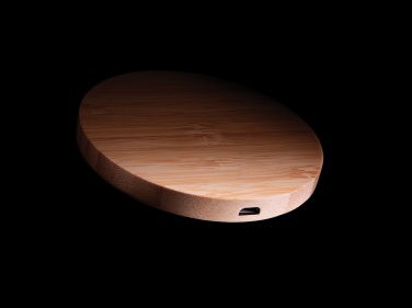 Logotrade promotional giveaway picture of: Bamboo 5W round wireless charger