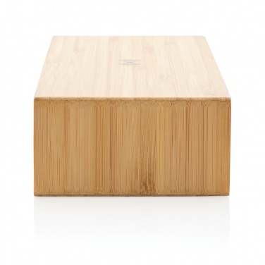 Logo trade promotional gifts picture of: Bamboo alarm clock with 5W wireless charger