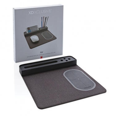 Logo trade business gifts image of: Air mousepad with 5W wireless charging and USB