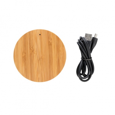 Logo trade promotional merchandise image of: Bamboo X 5W wireless charger