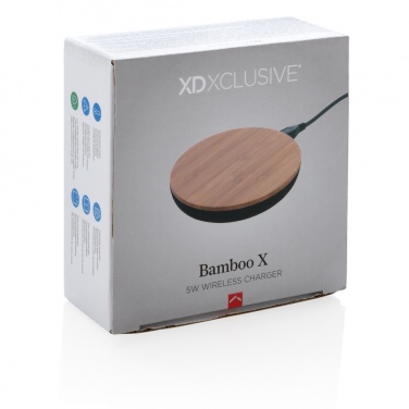 Logo trade corporate gifts picture of: Bamboo X 5W wireless charger