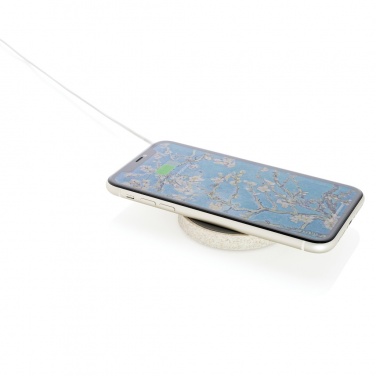 Logo trade promotional item photo of: Wheat Straw 5W round wireless charging pad