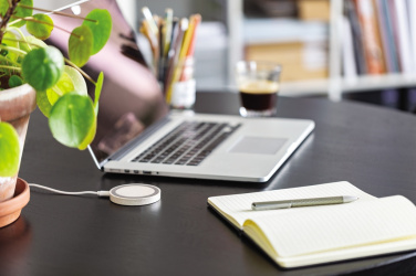 Logo trade corporate gifts image of: Wheat Straw 5W round wireless charging pad