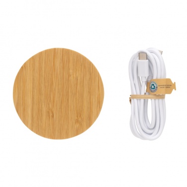 Logotrade promotional gift image of: Bamboo 15W wireless charger