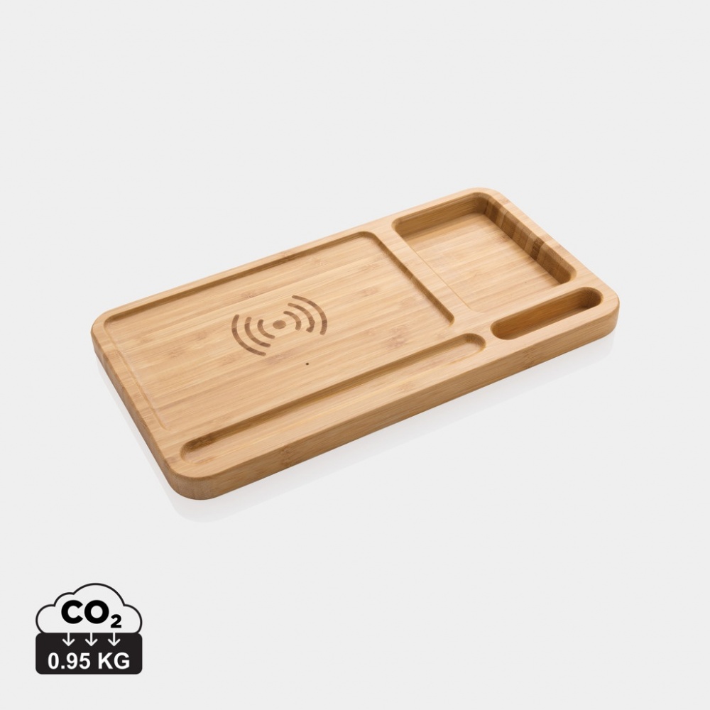 Logotrade promotional giveaways photo of: Bamboo desk organiser 10W wireless charger