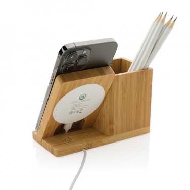 Logotrade promotional merchandise image of: Calgary bamboo 10W wireless charger
