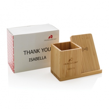Logotrade promotional giveaway image of: Calgary bamboo 10W wireless charger