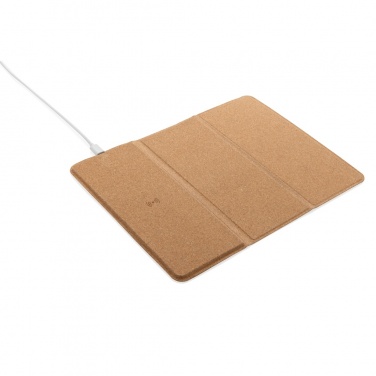 Logotrade promotional giveaways photo of: 10W wireless charging cork mousepad and stand