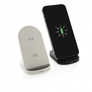 Logotrade promotional item image of: RCS recycled plastic double coil wireless stand 15W