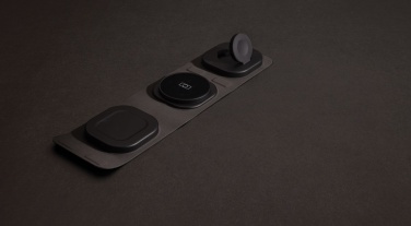 Logotrade promotional product image of: Swiss Peak RCS rplastic 3-in-1 wireless 15W travel charger