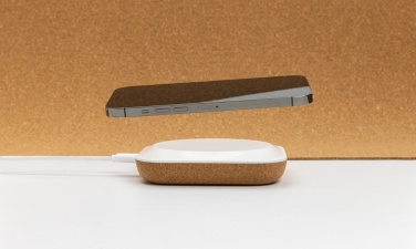 Logo trade promotional gift photo of: Oregon RCS recycled plastic and cork 10W wireless