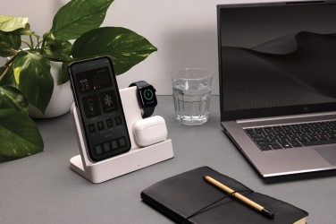 Logotrade advertising products photo of: Joltz RCS recycled plastic dual 15W charger with iWatch slot