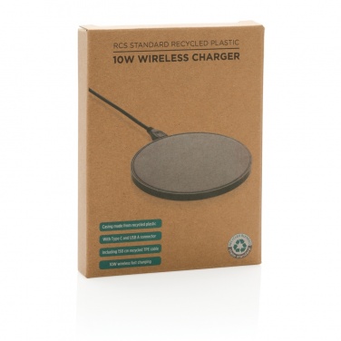 Logo trade promotional items picture of: RCS standard recycled plastic 10W wireless charger