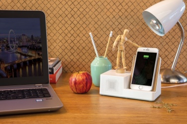 Logo trade promotional gift photo of: Ontario 5W wireless charger with speaker