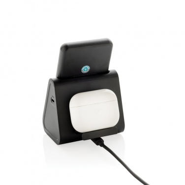 Logo trade promotional merchandise image of: Powerbase RCS recycled plastic 3 in 1 charger with powerbank