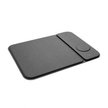 Logo trade promotional products picture of: Swiss peak RCS recycled PU 15W 3 in 1 charging mousepad