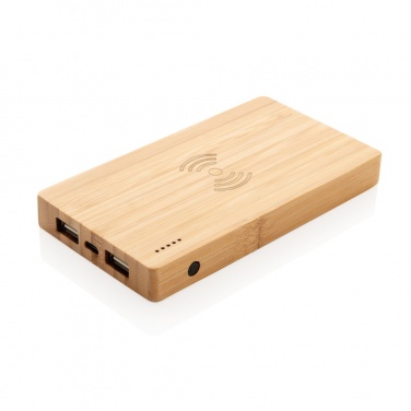 Logotrade promotional item image of: Bamboo 4.000 mAh wireless 5W Powerbank