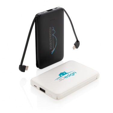 Logo trade promotional product photo of: 5.000 mAh Pocket Powerbank with integrated cables