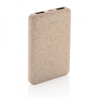 Logotrade promotional giveaway image of: Wheat Straw 5.000 mAh Pocket Powerbank
