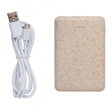 Logo trade promotional gifts picture of: Wheat Straw 5.000 mAh Pocket Powerbank
